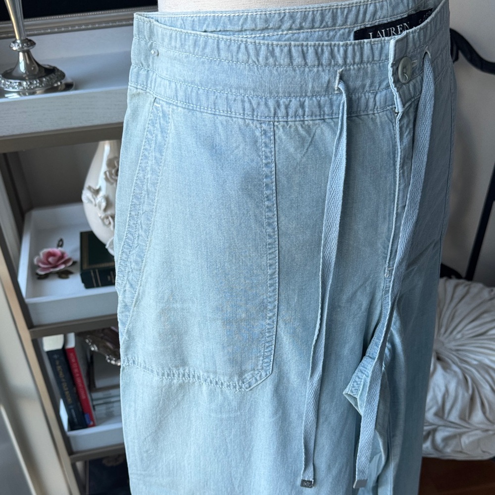 Ralph Lauren Sky Blue Wide Leg Pants - Picture 2 of 6